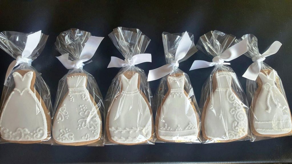 Hand Decorated Wedding Dress Cookies